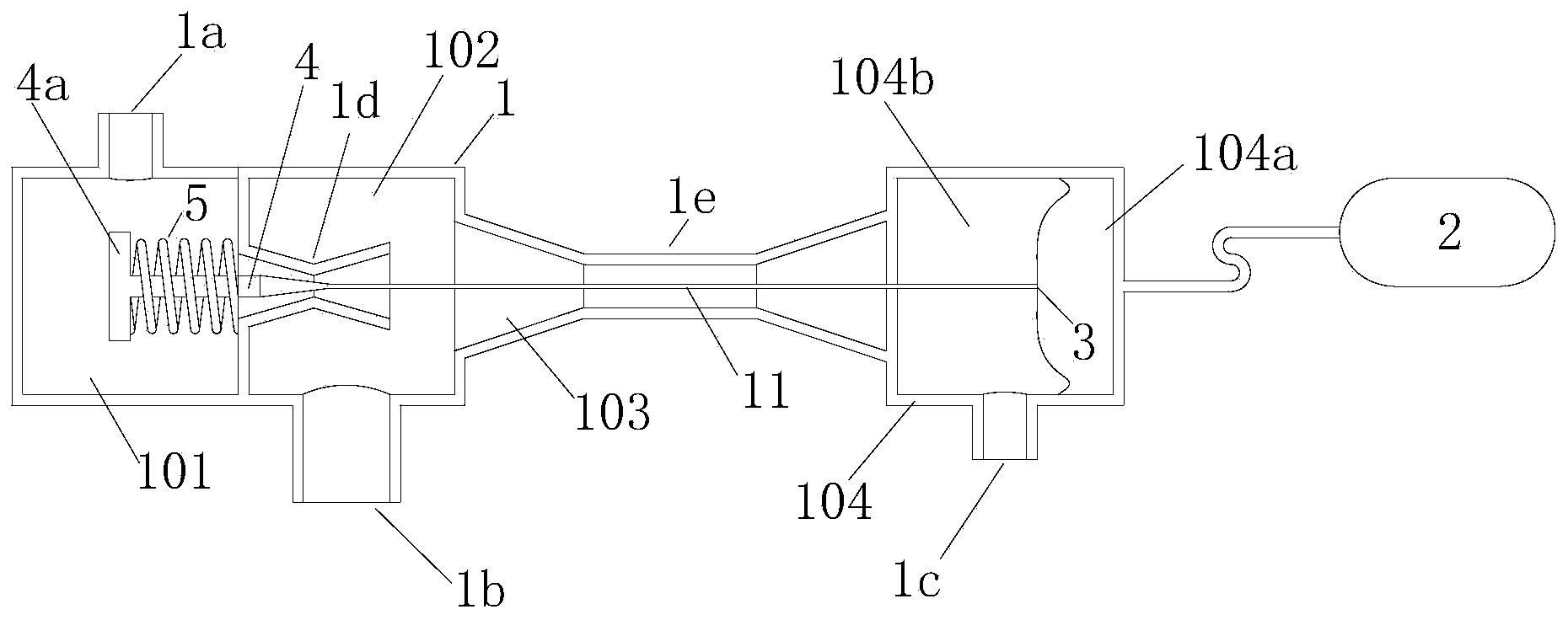 Ejector capable of automatically regulating area ratio along with condensing temperature and jet type refrigerating machine