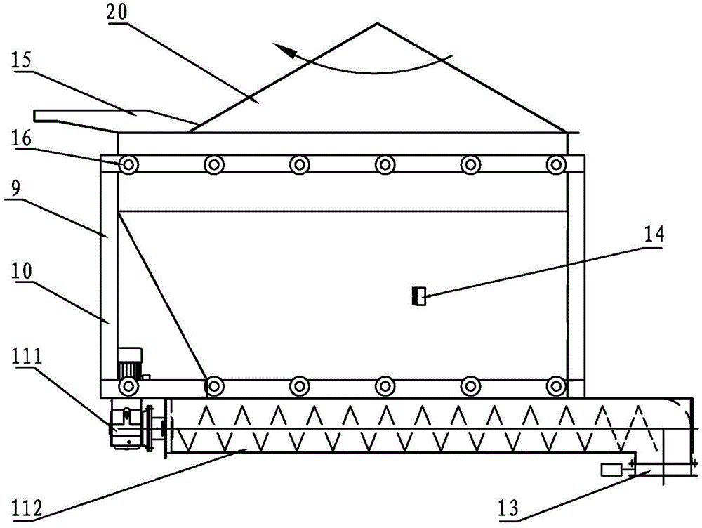 High-capacity organic garbage lifting and oriented discharging system