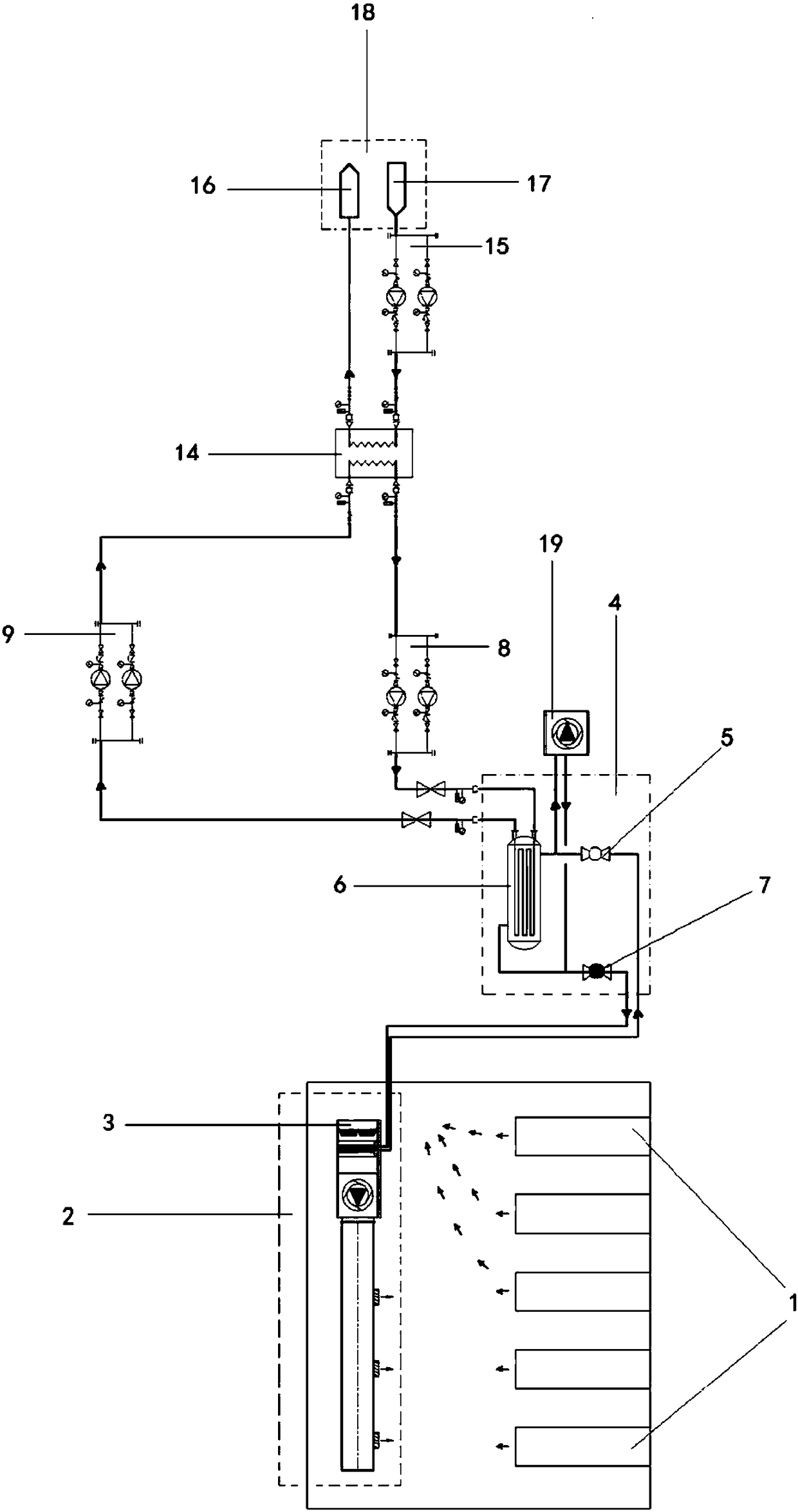 Waste heat recovery system based on data center and control method for waste heat recovery system