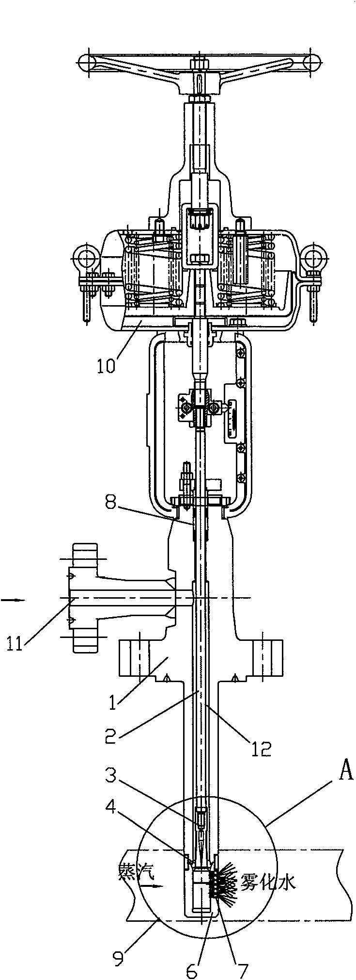 High-temperature and high-pressure positive action desuperheater