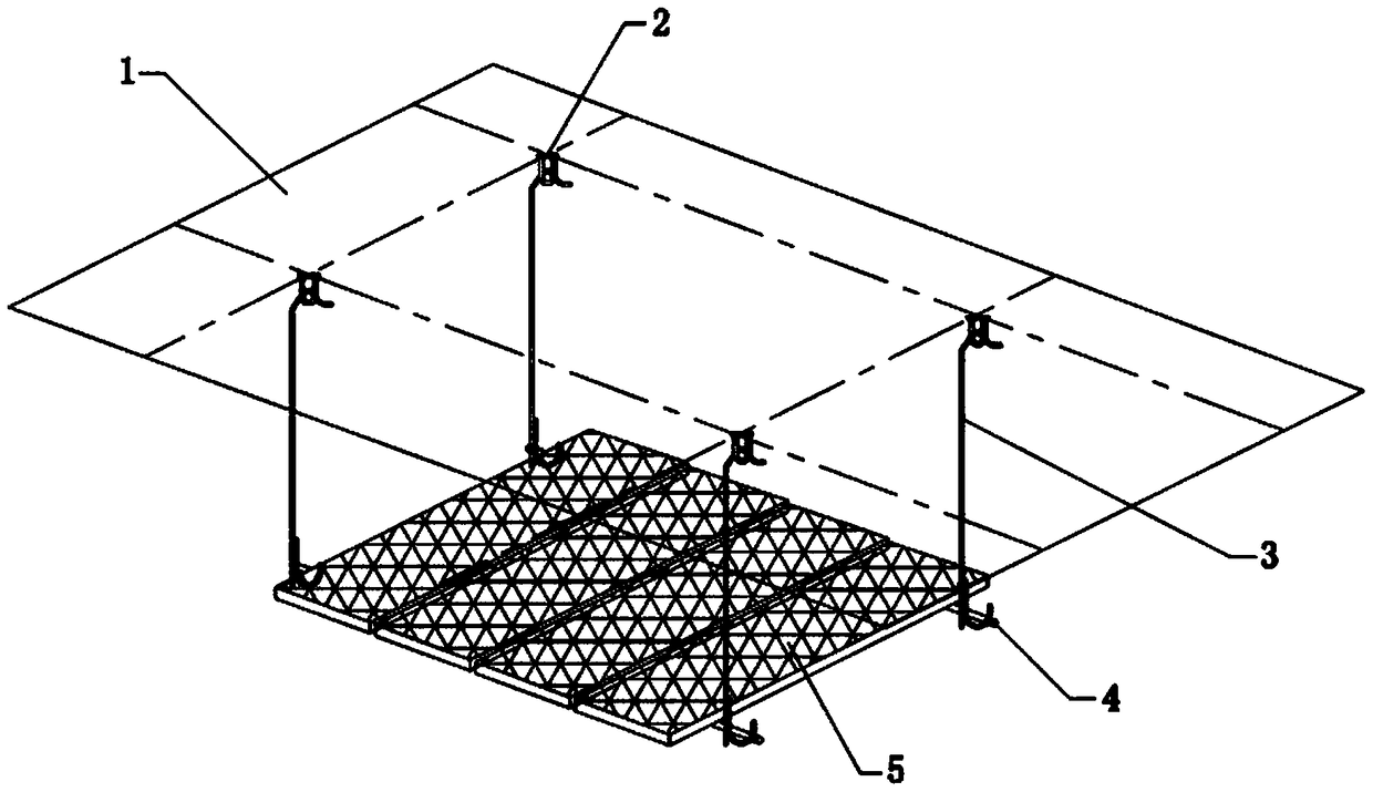 Hanging hook type hoisting frame operation platform