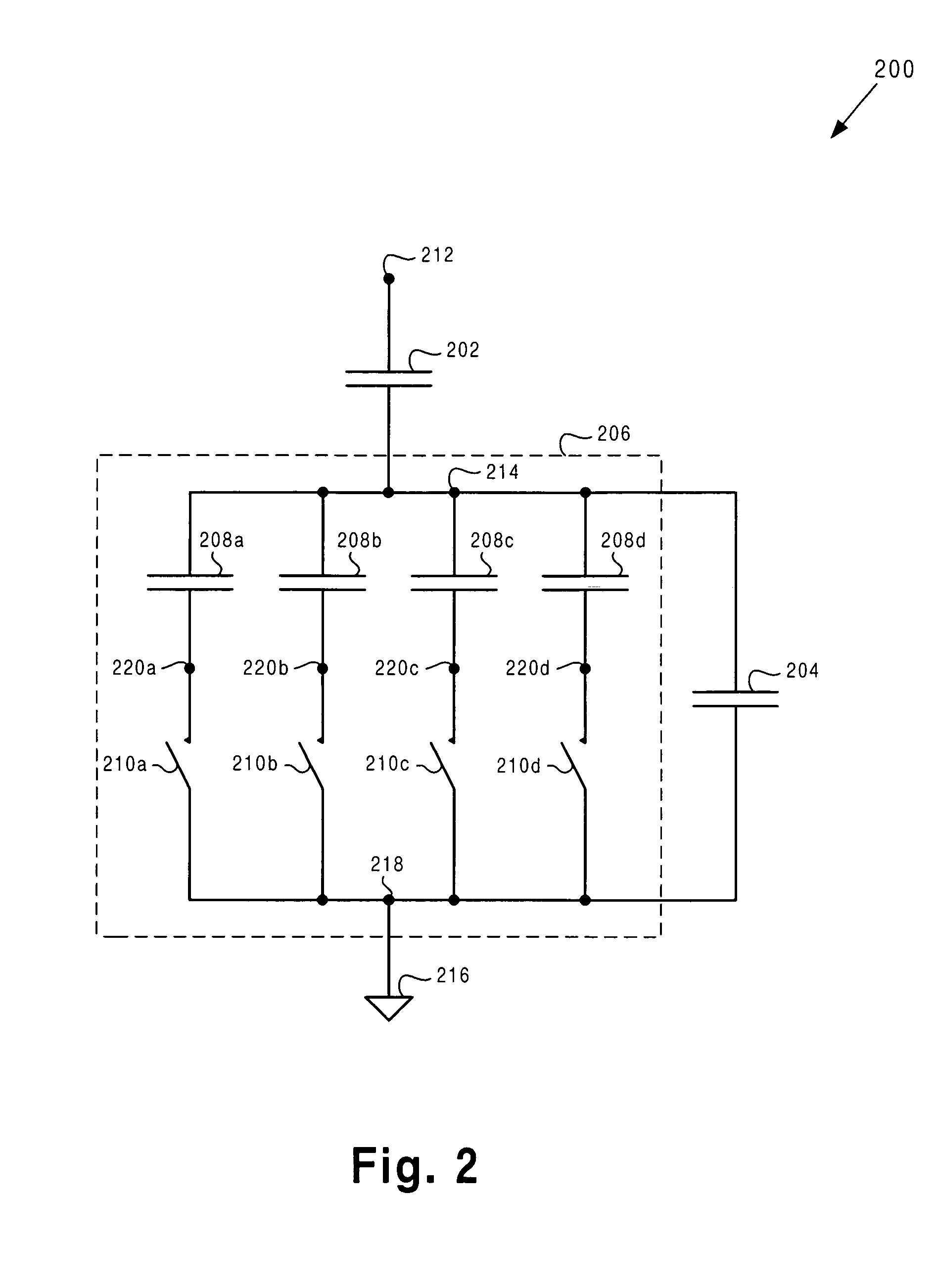 Capacitive tuning network for low gain digitally controlled oscillator