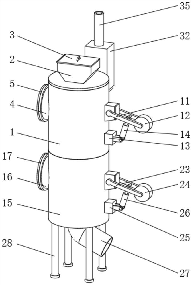 Double-middle-cover stoker