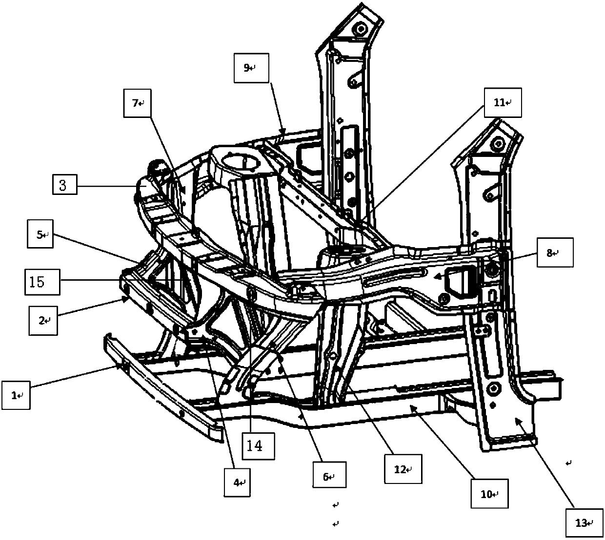 Anti-collision structure for front compartment of small electric vehicle