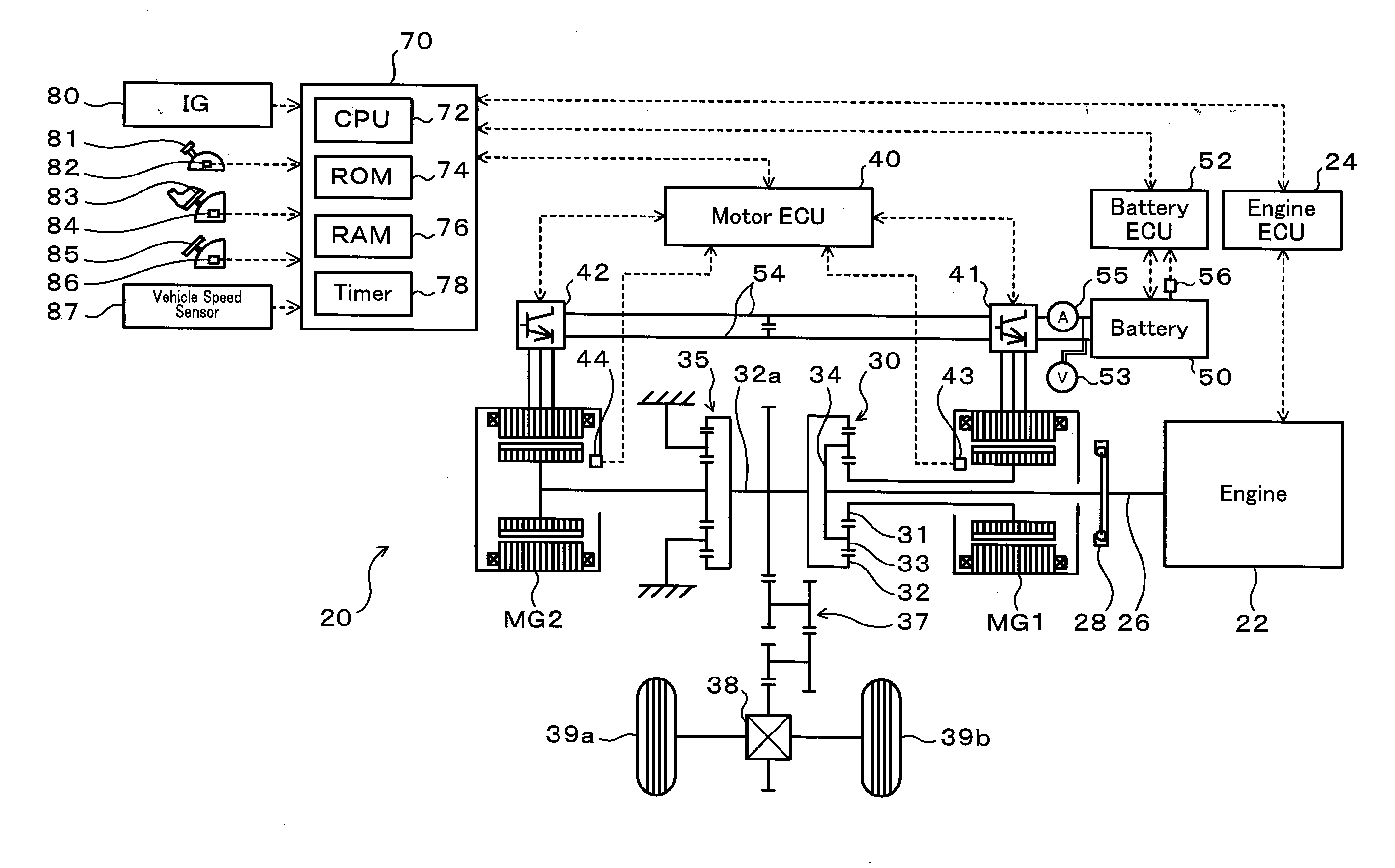 Power output apparatus, vehicle equipped with power output apparatus, driving system, and control method of power output apparatus