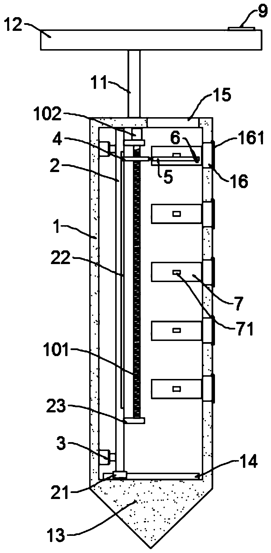 Depth-fixable soil sampling device