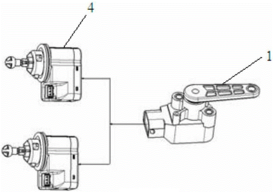 Automatic horizontal dimming system for automotive headlamps and dimming method