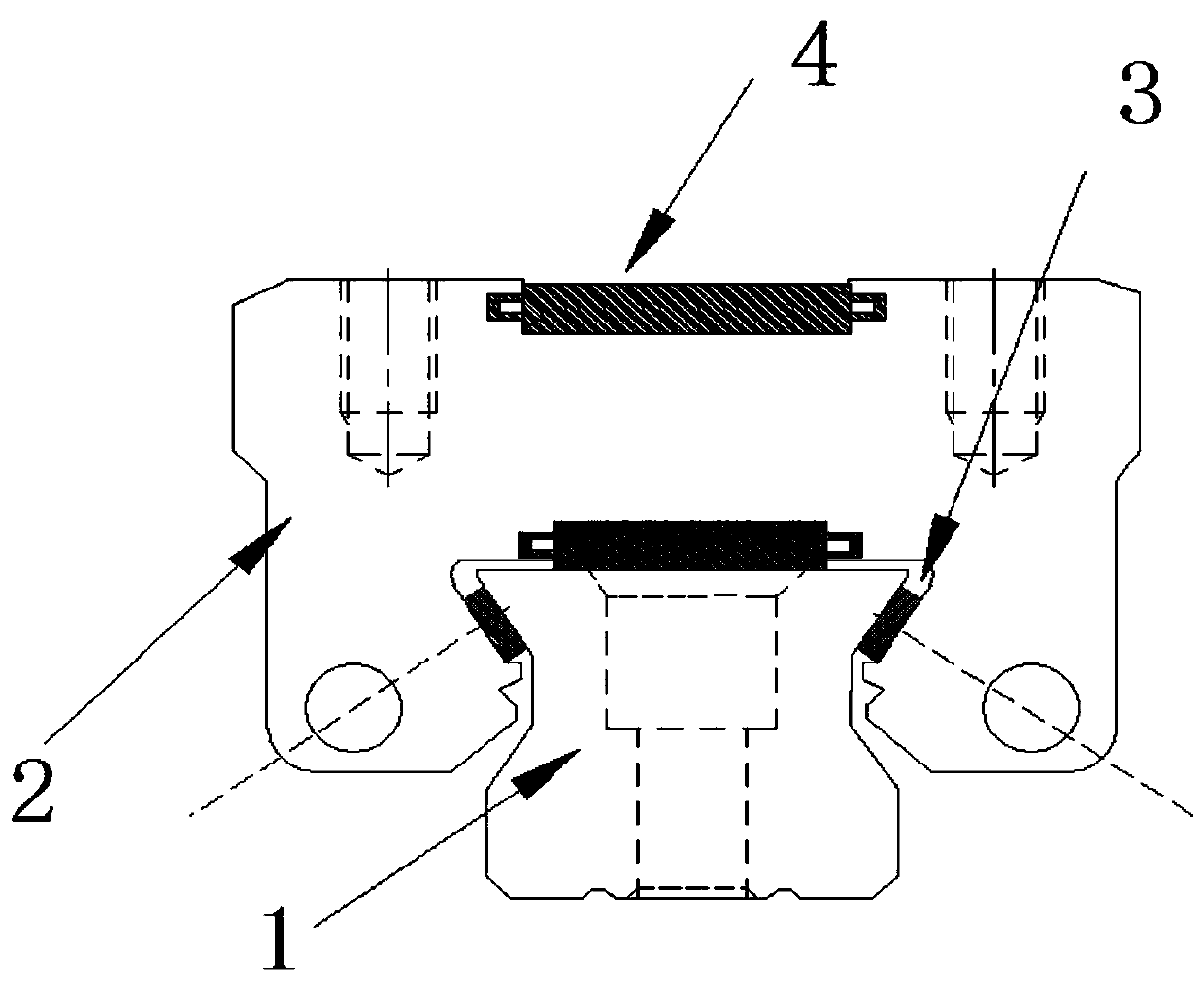 Heavy pre-pressing high-rigidity narrow linear guide rail device