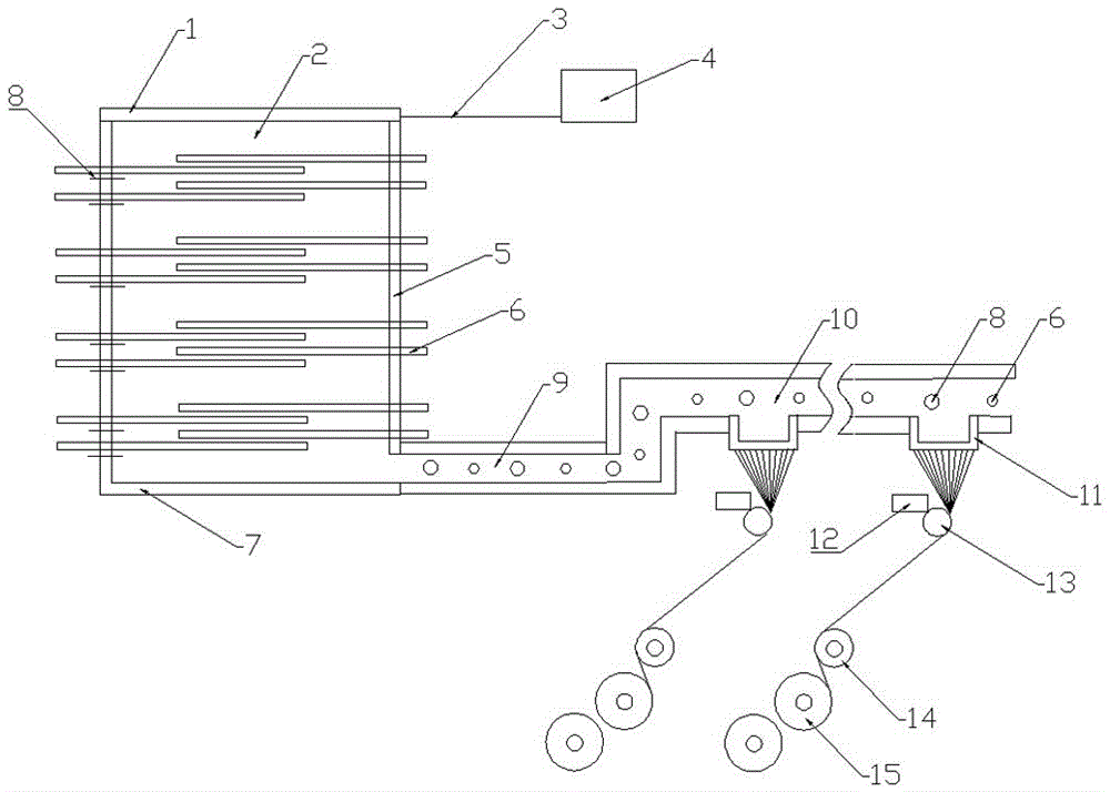 Device and method for producing continuous graystone fiber