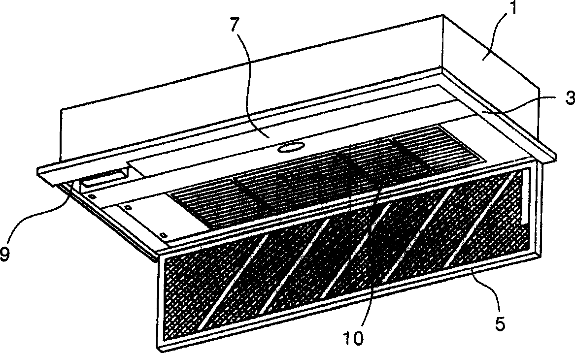 Air filtering net assembling structure for indoor machine of air conditioner