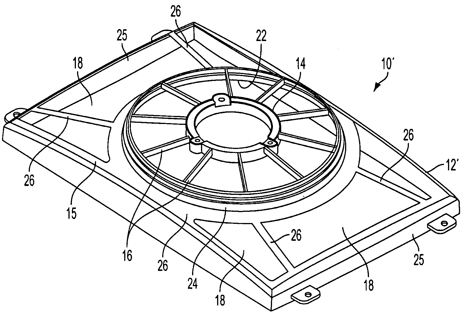 Low mass fan shroud with integrated membrane barrier