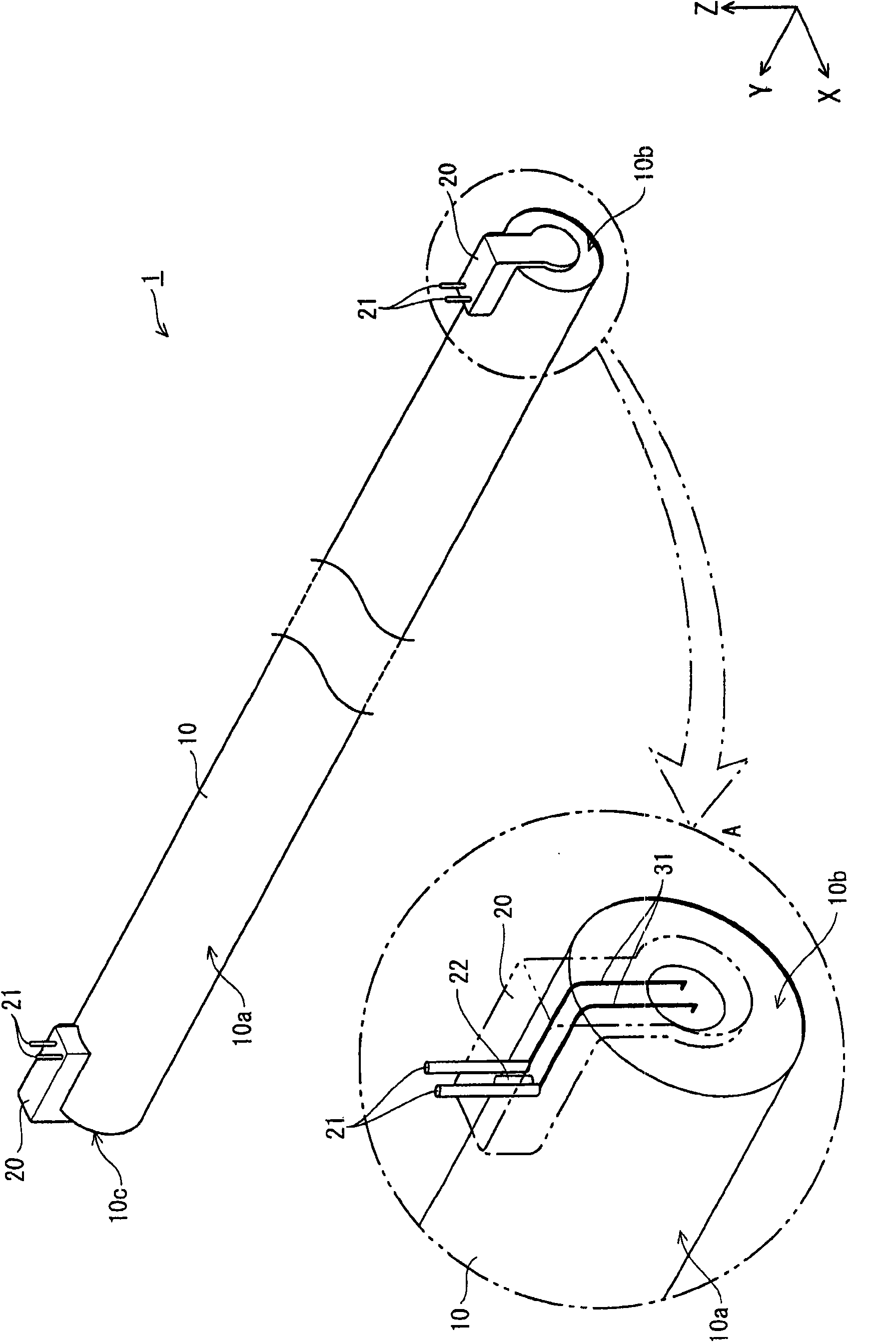 Fluorescent lamp having bulb whose end portion to which stem mount is welded, and a lighting apparatus having the fluorescent lamp