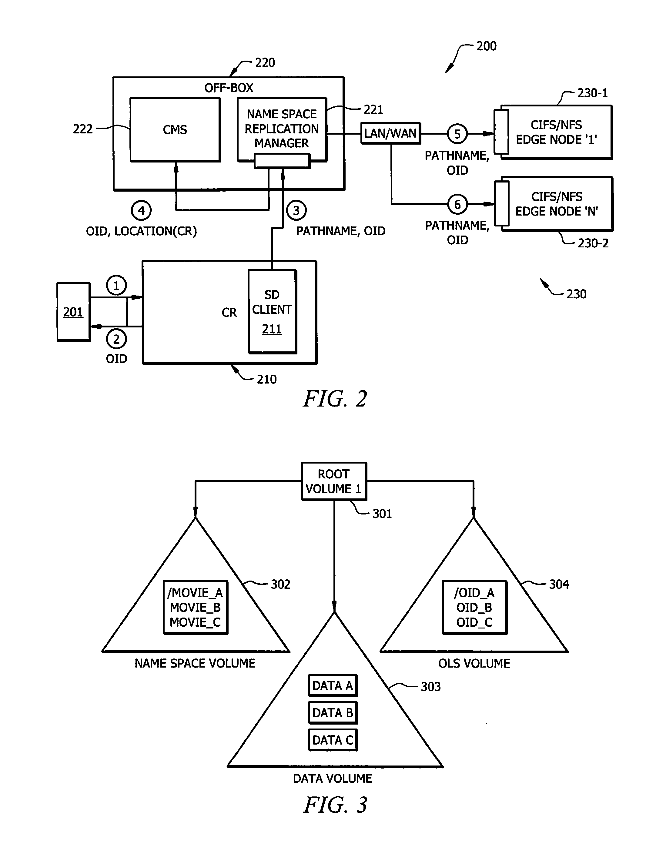 Method and system for name space propagation and file caching to remote nodes in a storage system