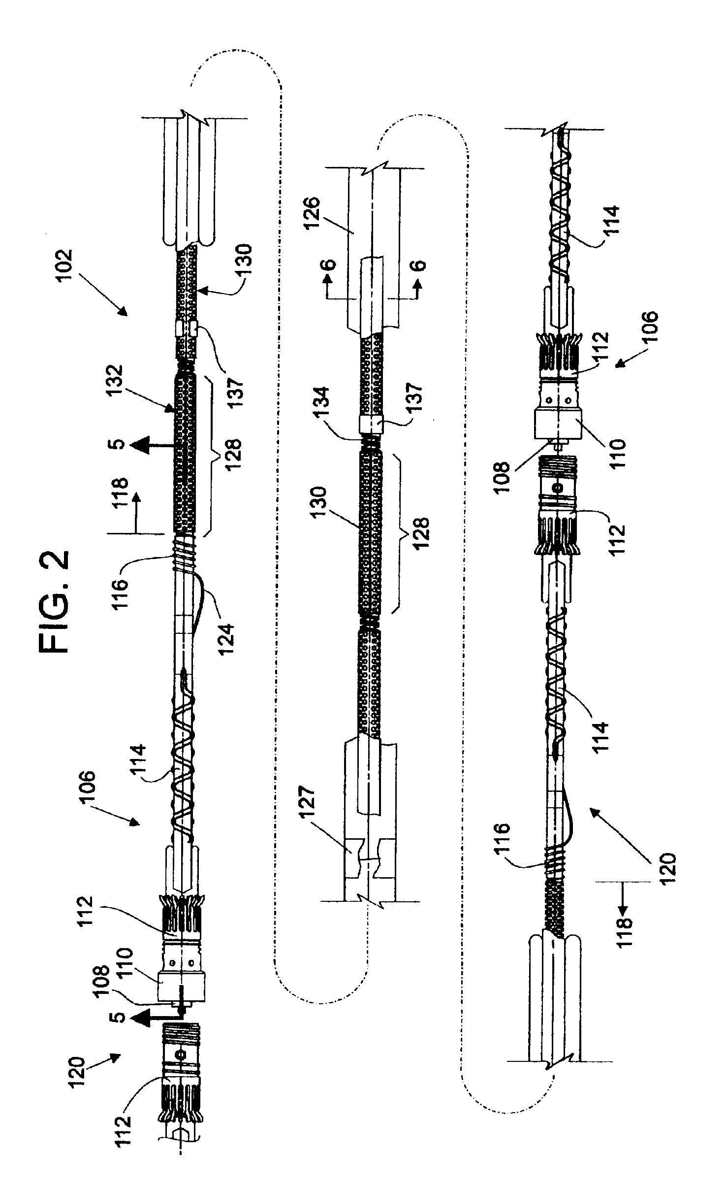 Fiber transition segment for use in optical fiber hydrophone array