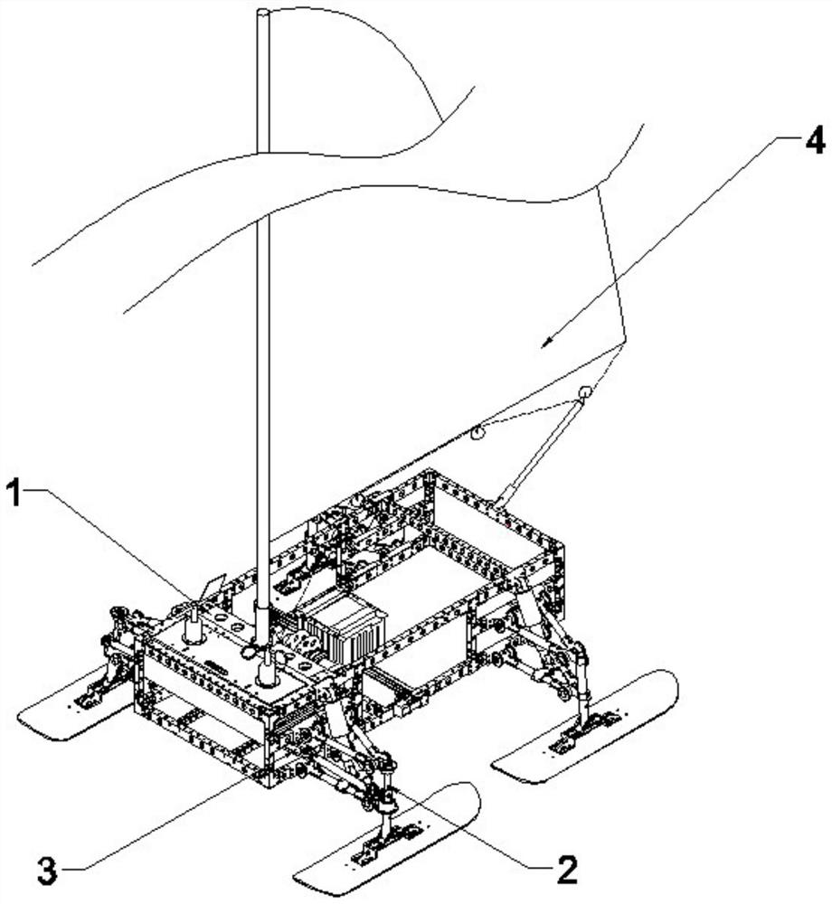 Wind-powered snowfield roaming robot