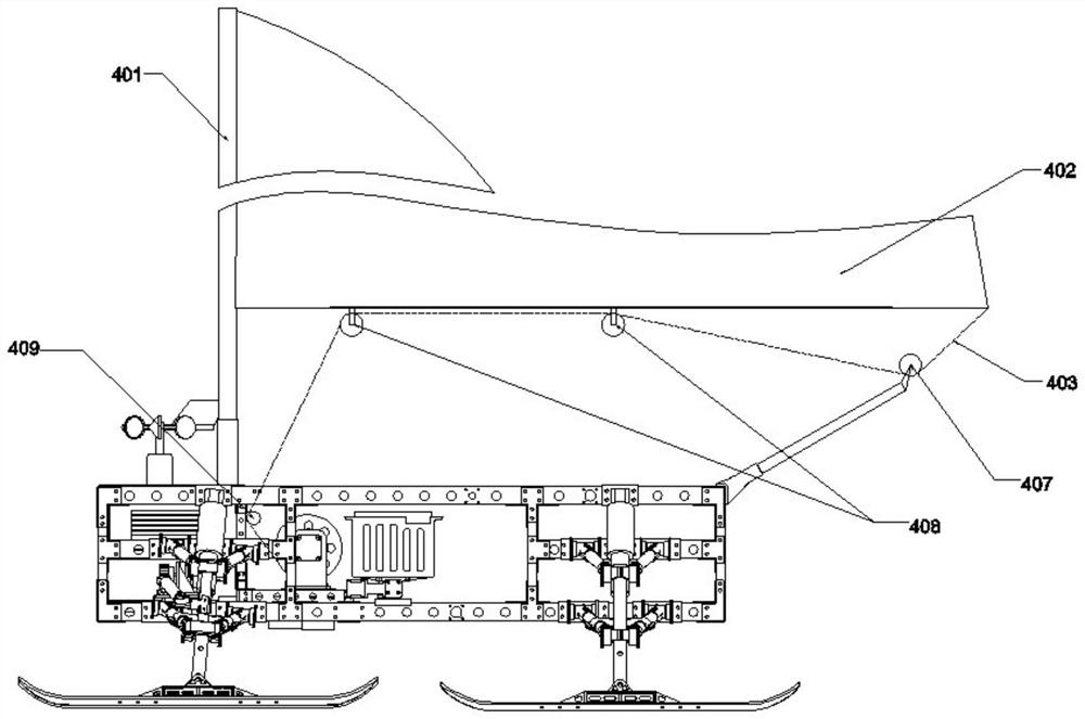 Wind-powered snowfield roaming robot