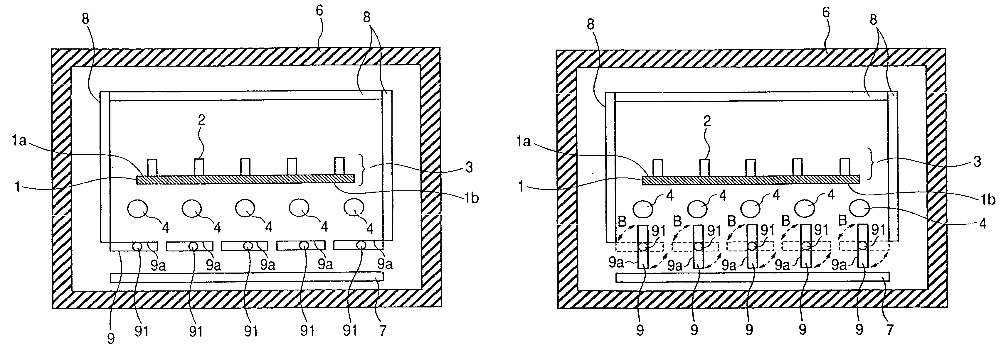 Heating/cooling method, manufacturing method of image displaying apparatus, heating/cooling apparatus, and heating/cooling processing apparatus