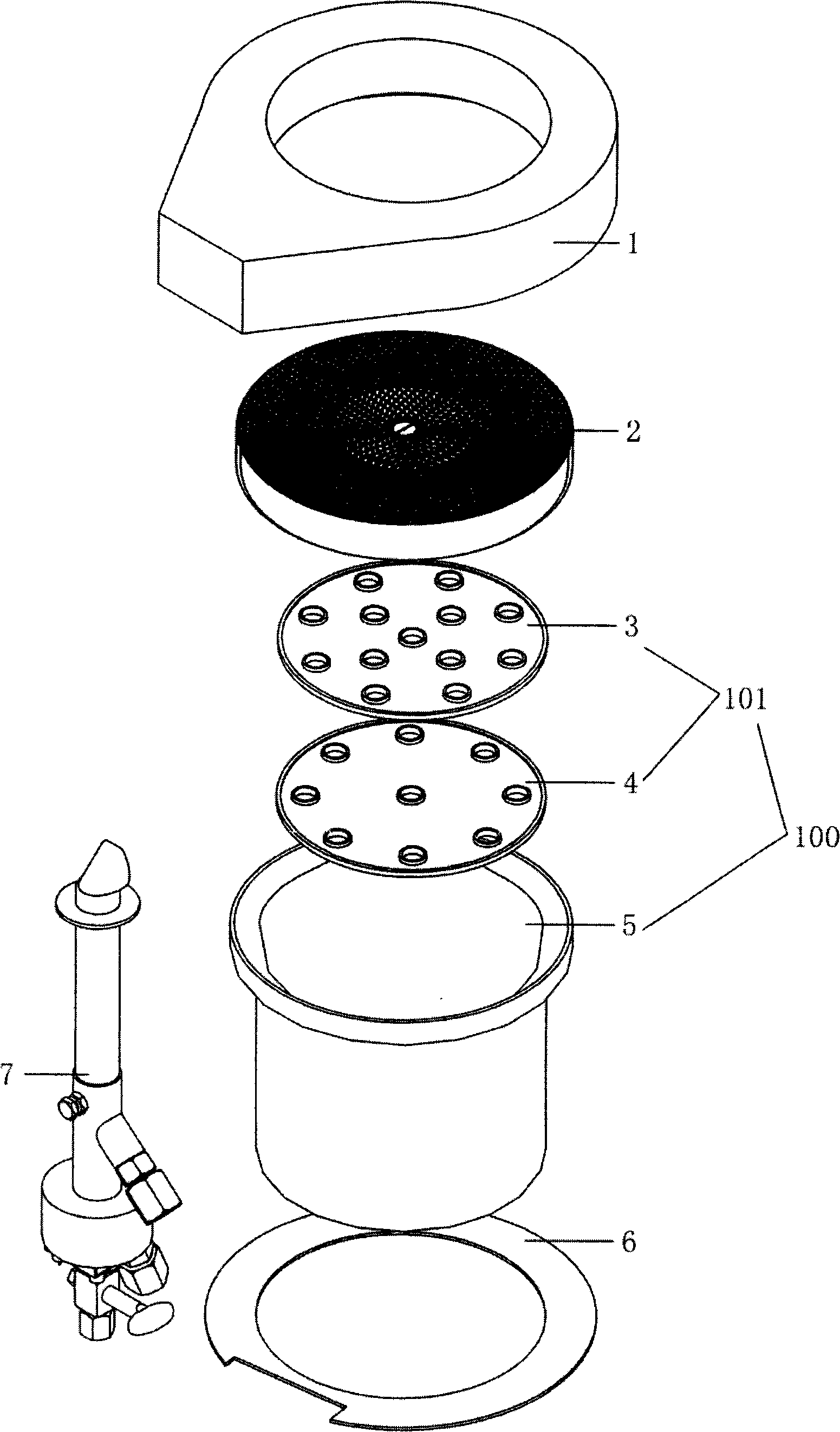 Environment-friendly type air and liquefied petroleum gas premixing combustor