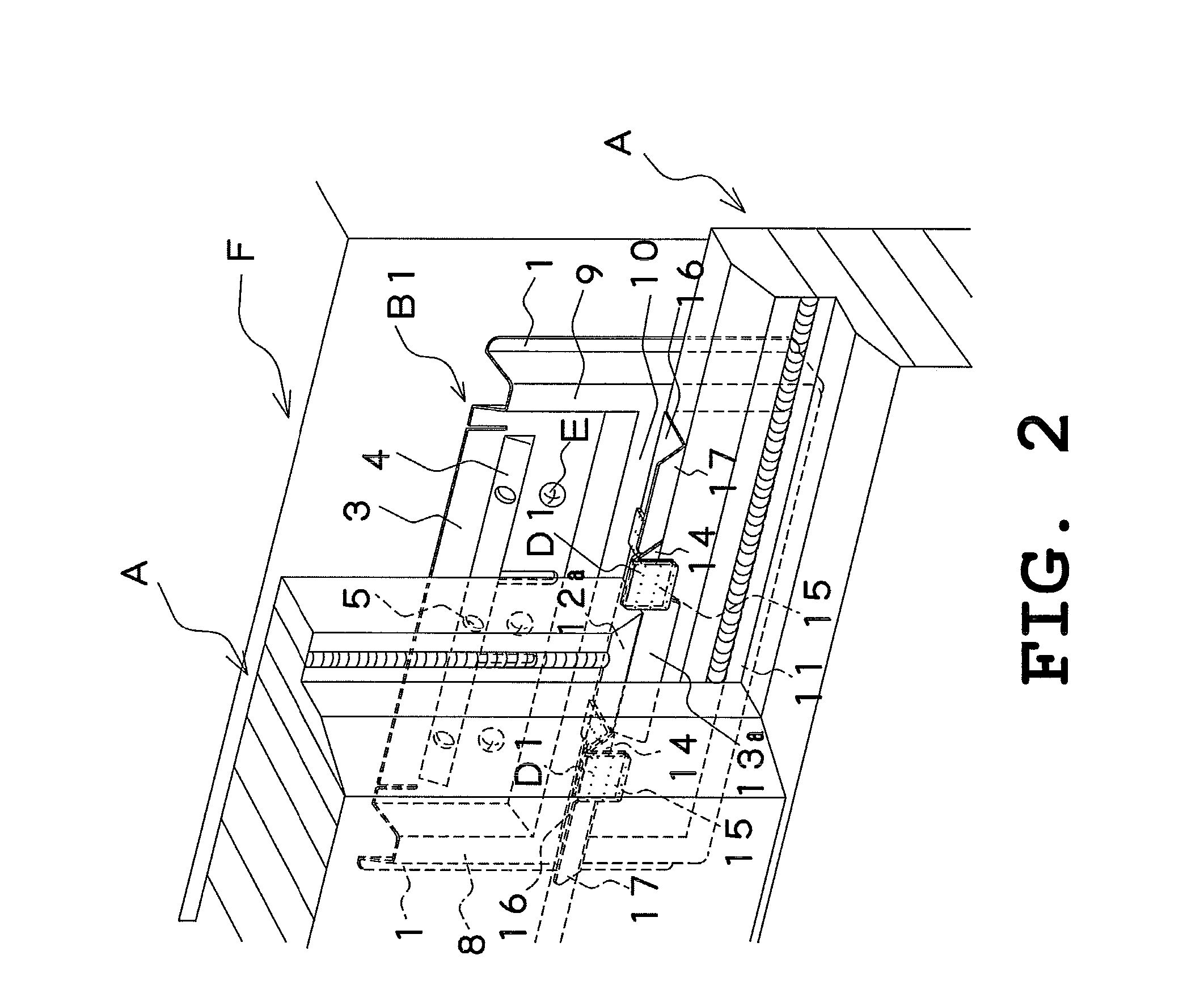 Fastening member and external wall construction structure