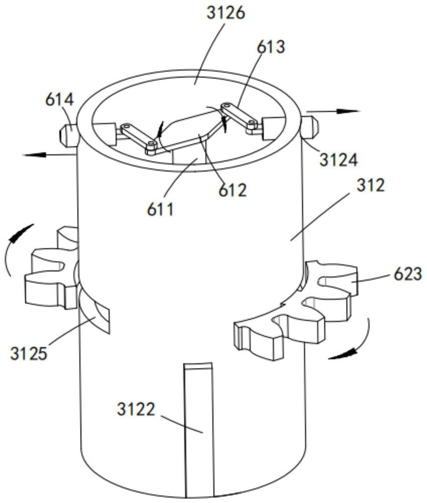 A coding device for forward bottle cap transportation