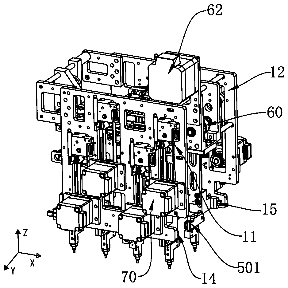 Integrated circuit material grabbing and putting device