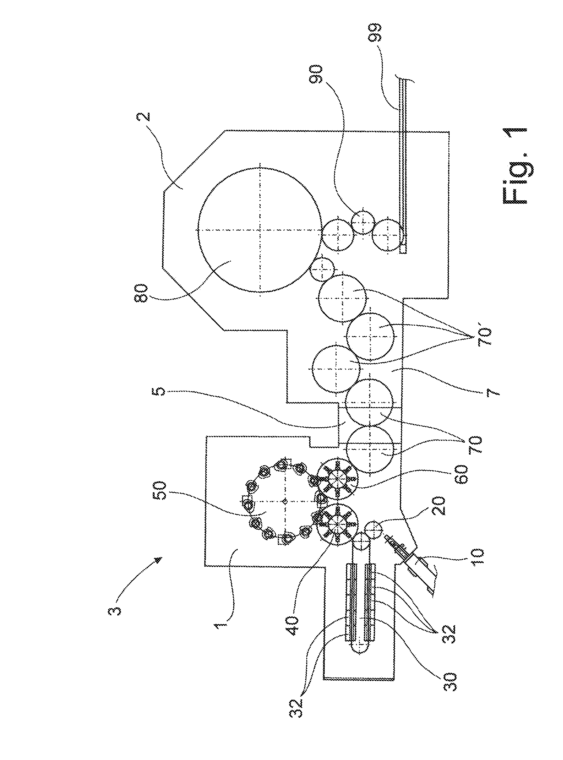 Machine and method for producing and filling containers