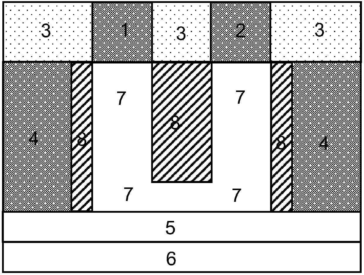 Square cylindrical gate embedded U-shaped channel field effect transistor and manufacturing method thereof