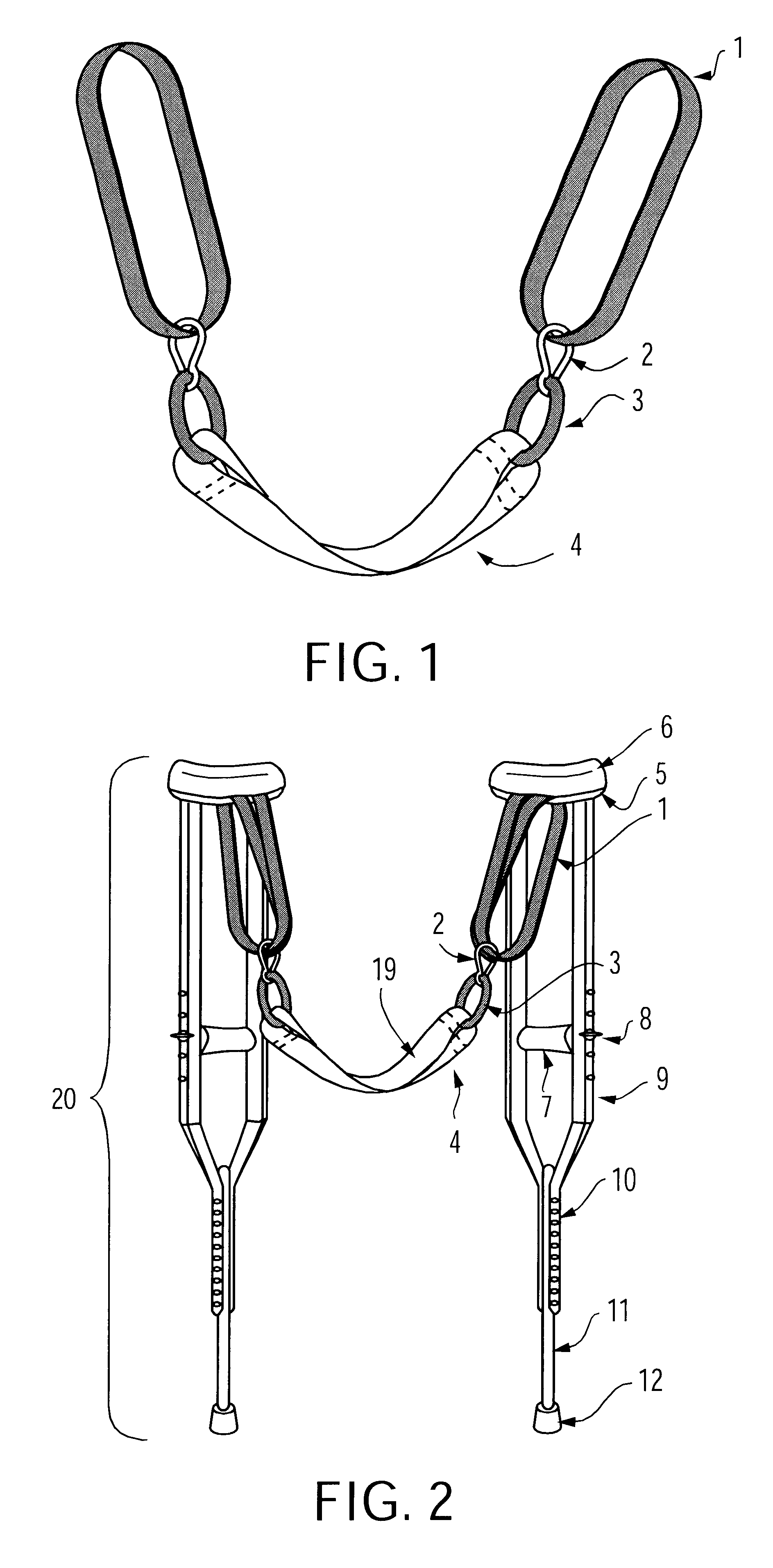 Seat suspended between crutches