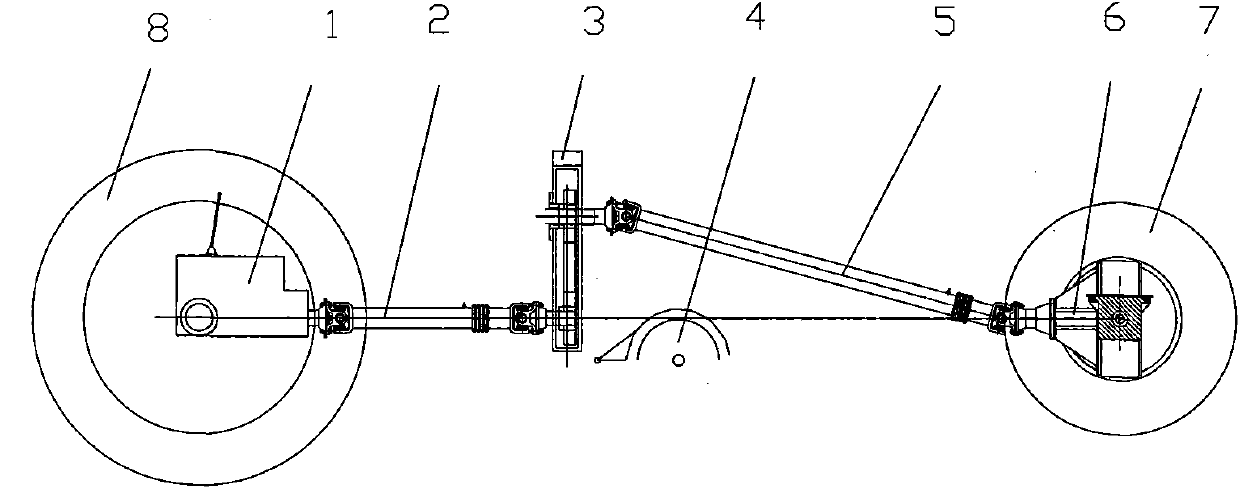 Four-wheel driven corn harvester with middle stubble machine