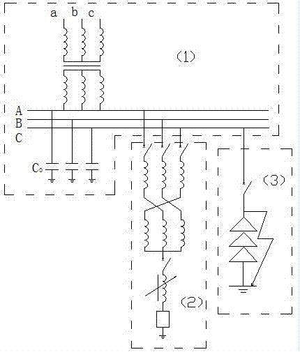 Laboratory simulation test method of control parameters of dynamical earthing method for power distribution network neutral point