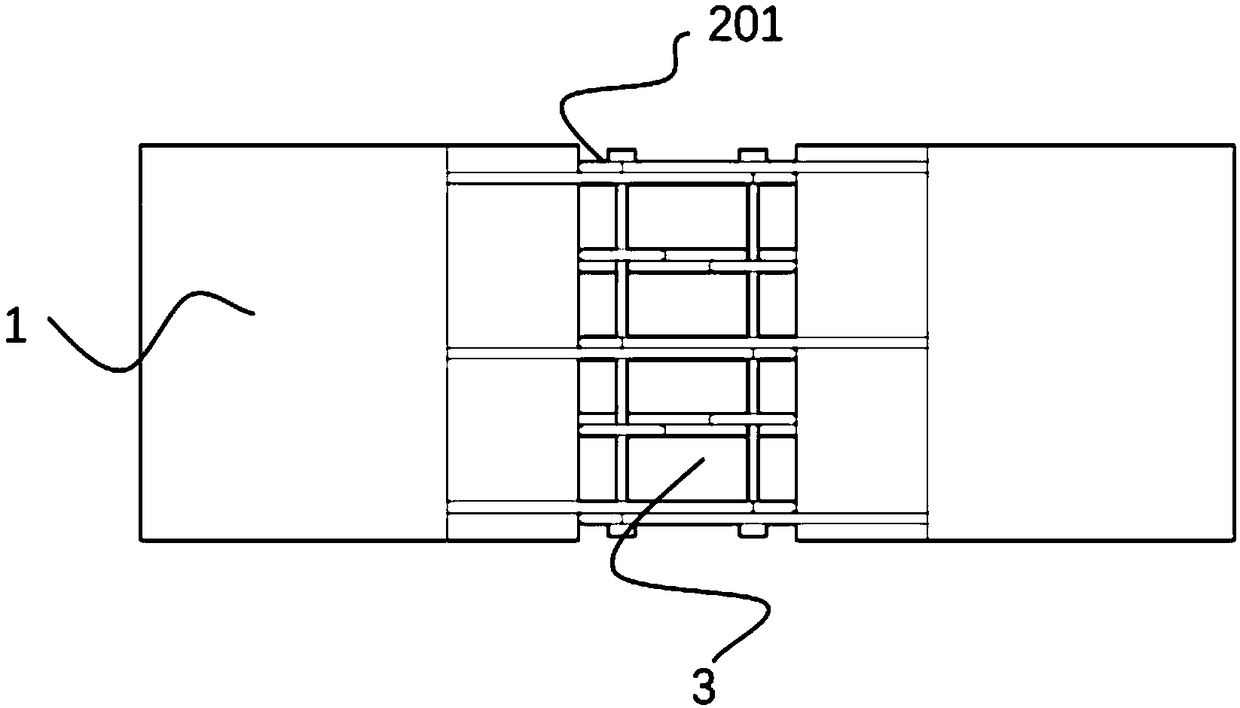 Blocking-type bridge deck slab wet joint connecting form