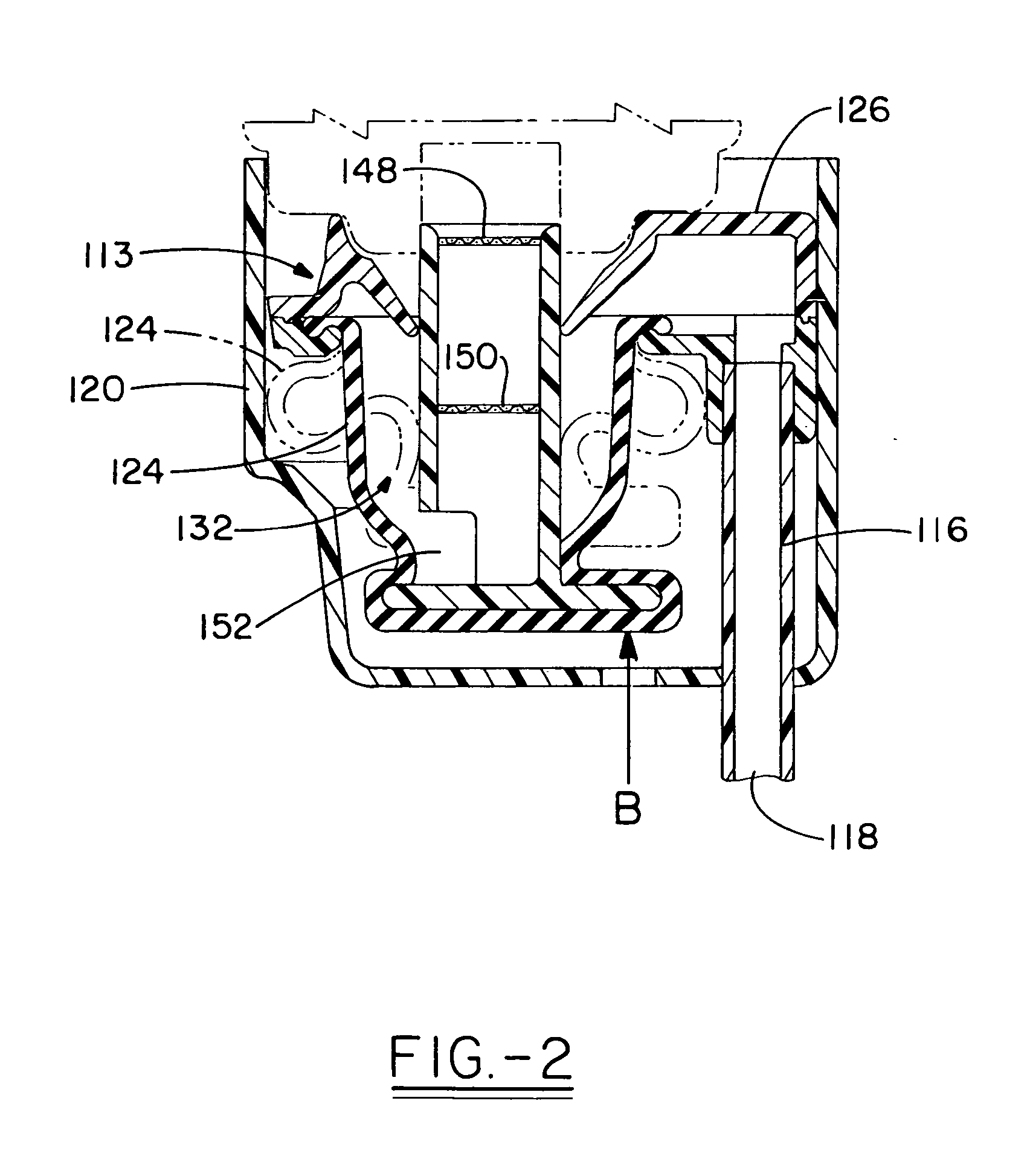 Dispenser with suction chamber