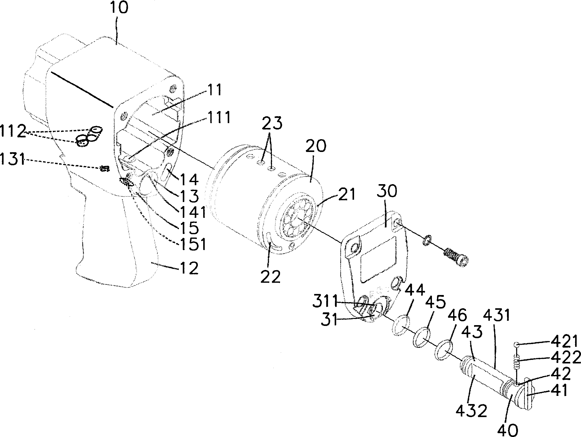 Pneumatic tool with improved structure