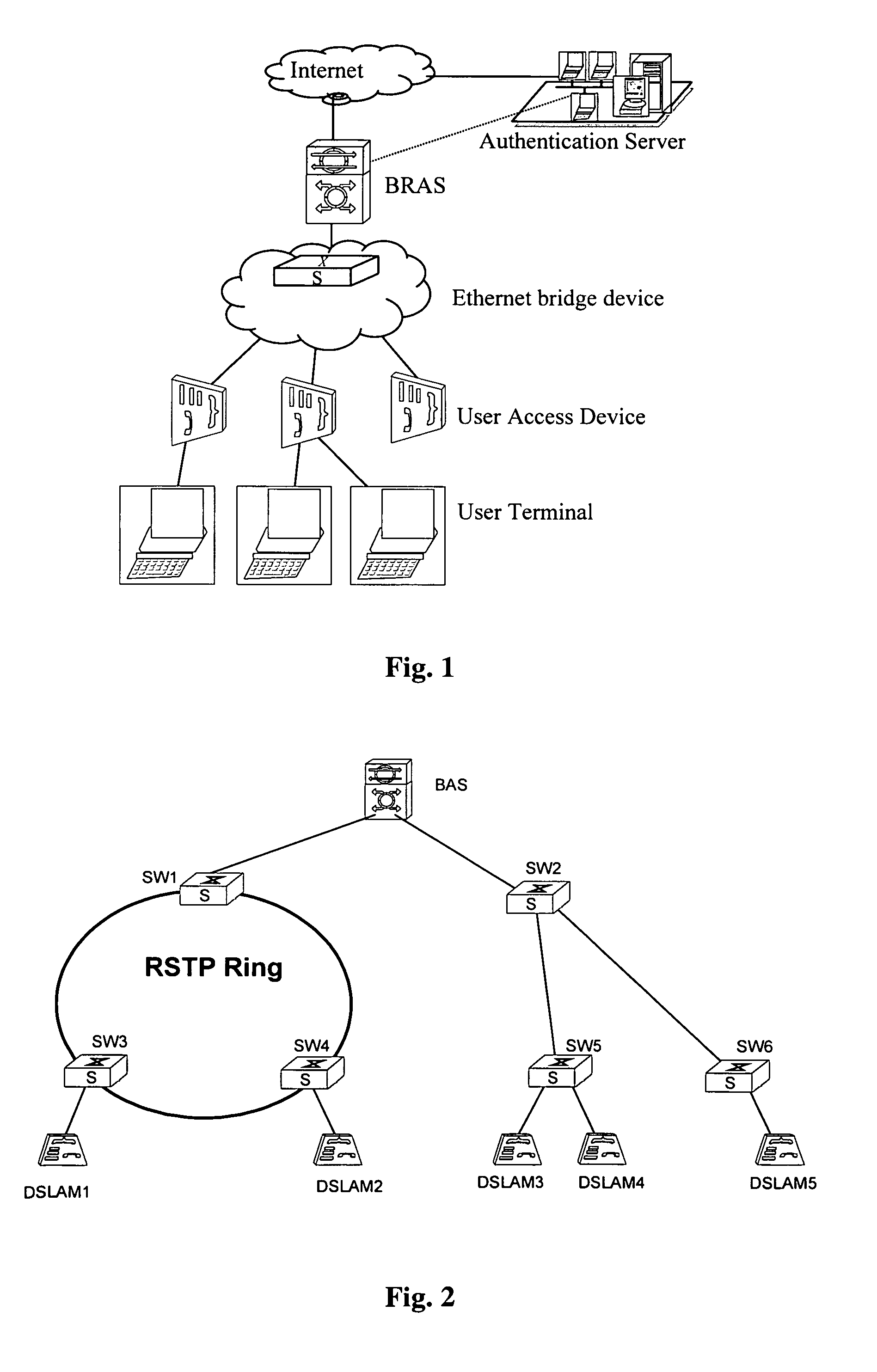 VLAN-based data packet transmission and ethernet bridge device