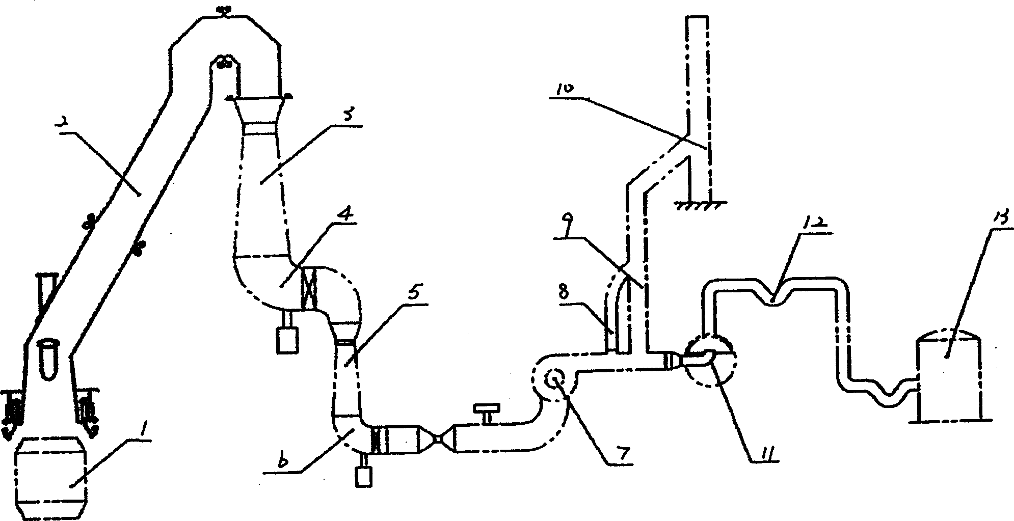 Mouth fixed section flue of gasification cooling flue for steel-making converter