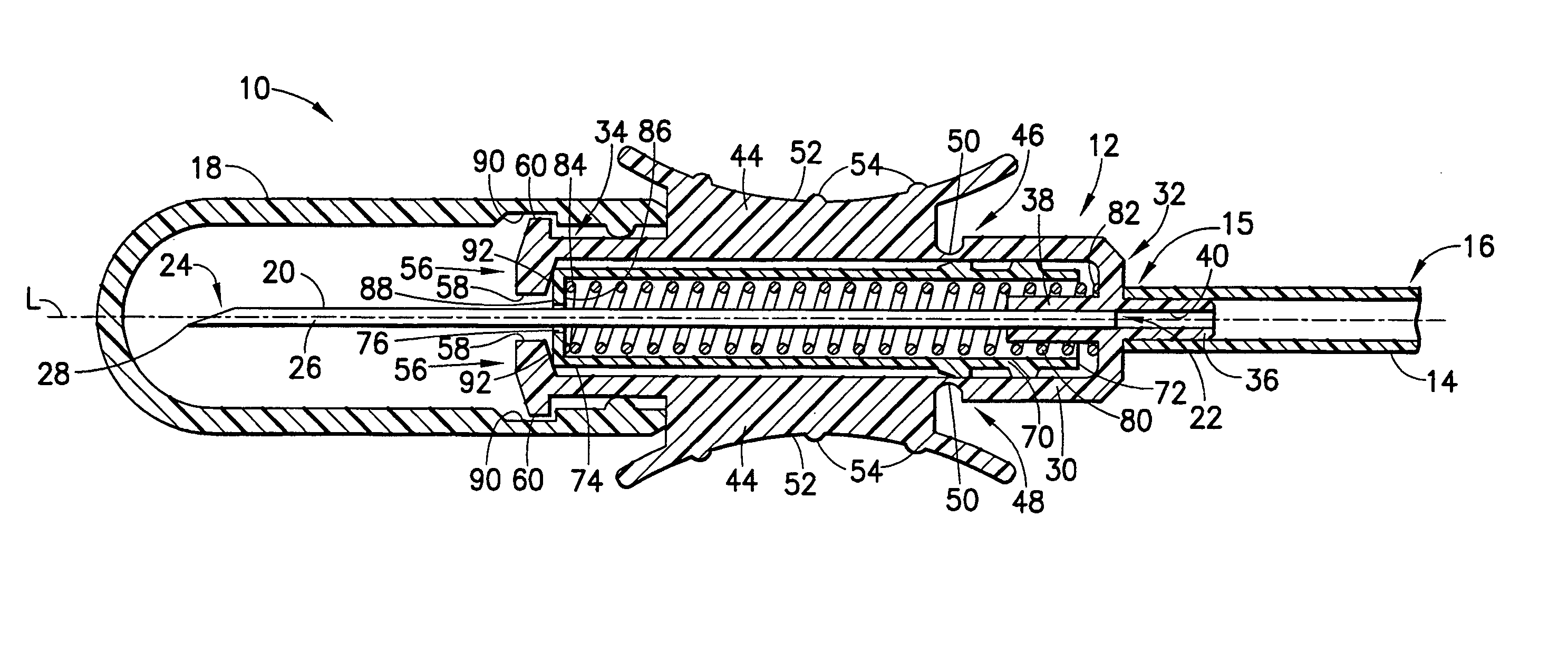 Forward-shielding blood collection set