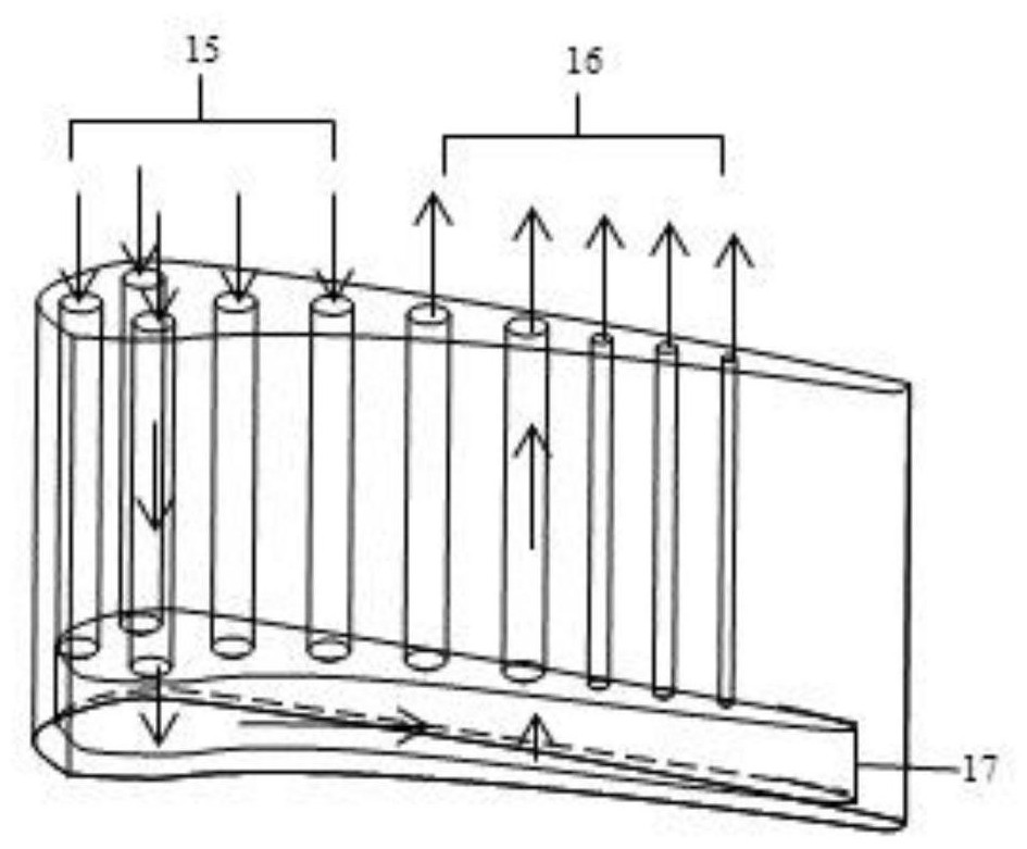 Cooling device for aeroengine turbine guide vane