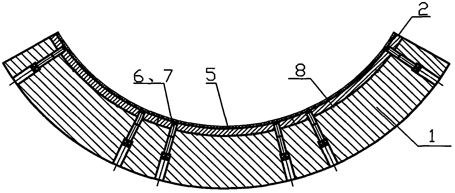 Inlay combined type large self-lubricating support bearing