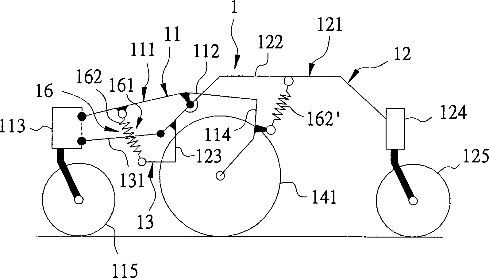 Power-driven wheelchair chassis device