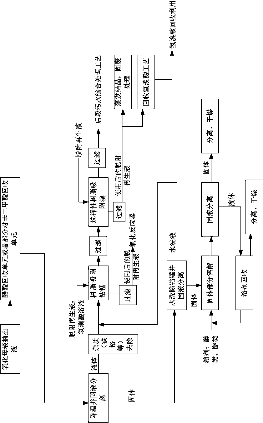 Treatment process for mother liquor extraction liquid of purified terephthalic acid oxidation unit