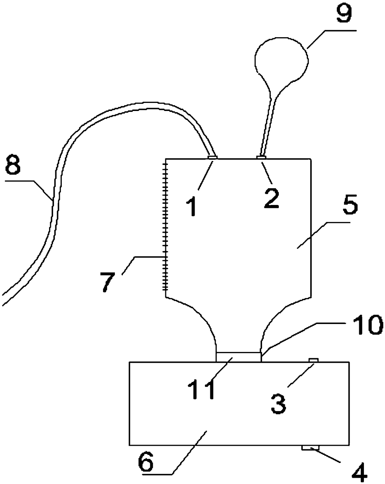 Portable device and method for measuring content of solid-state suspension substance of sewage