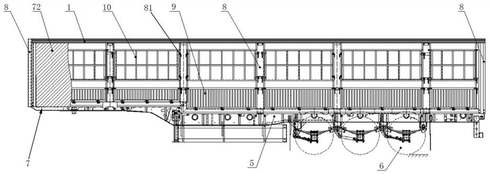 Ceiling and side curtain cloth semitrailer