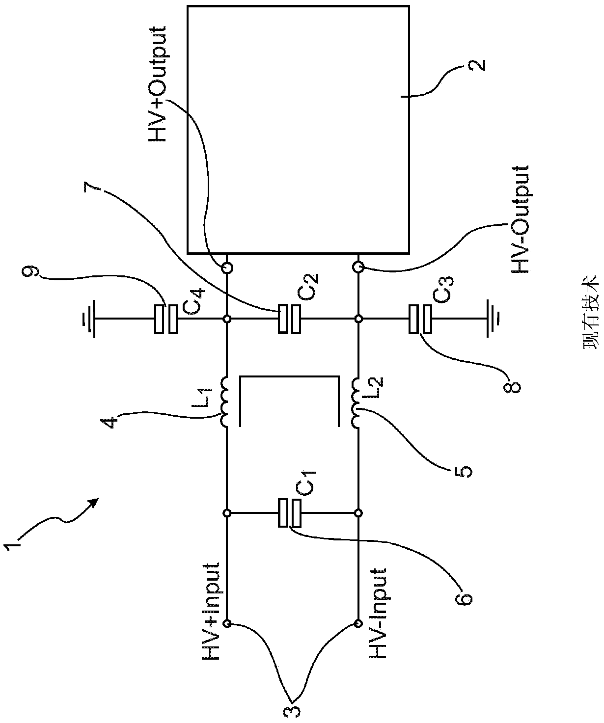 Emc-filter for suppressing noise signals