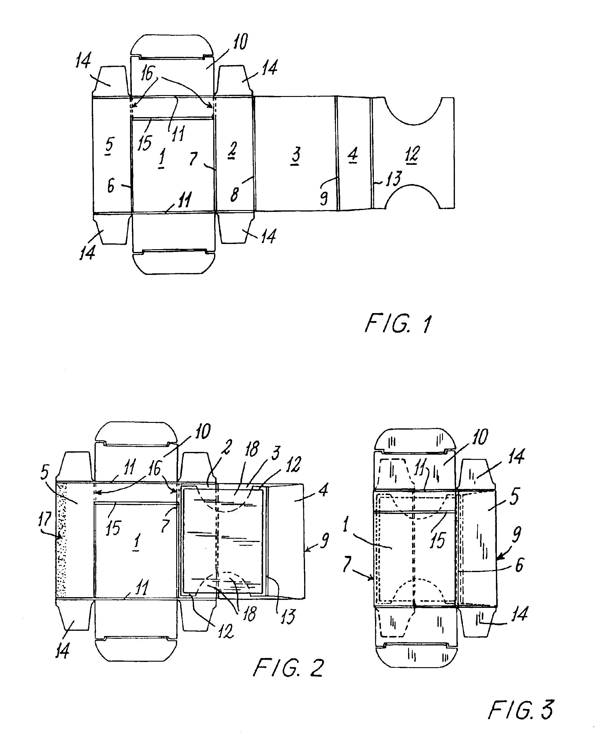 Box with folding panel for extracting an illustrative leaftlet