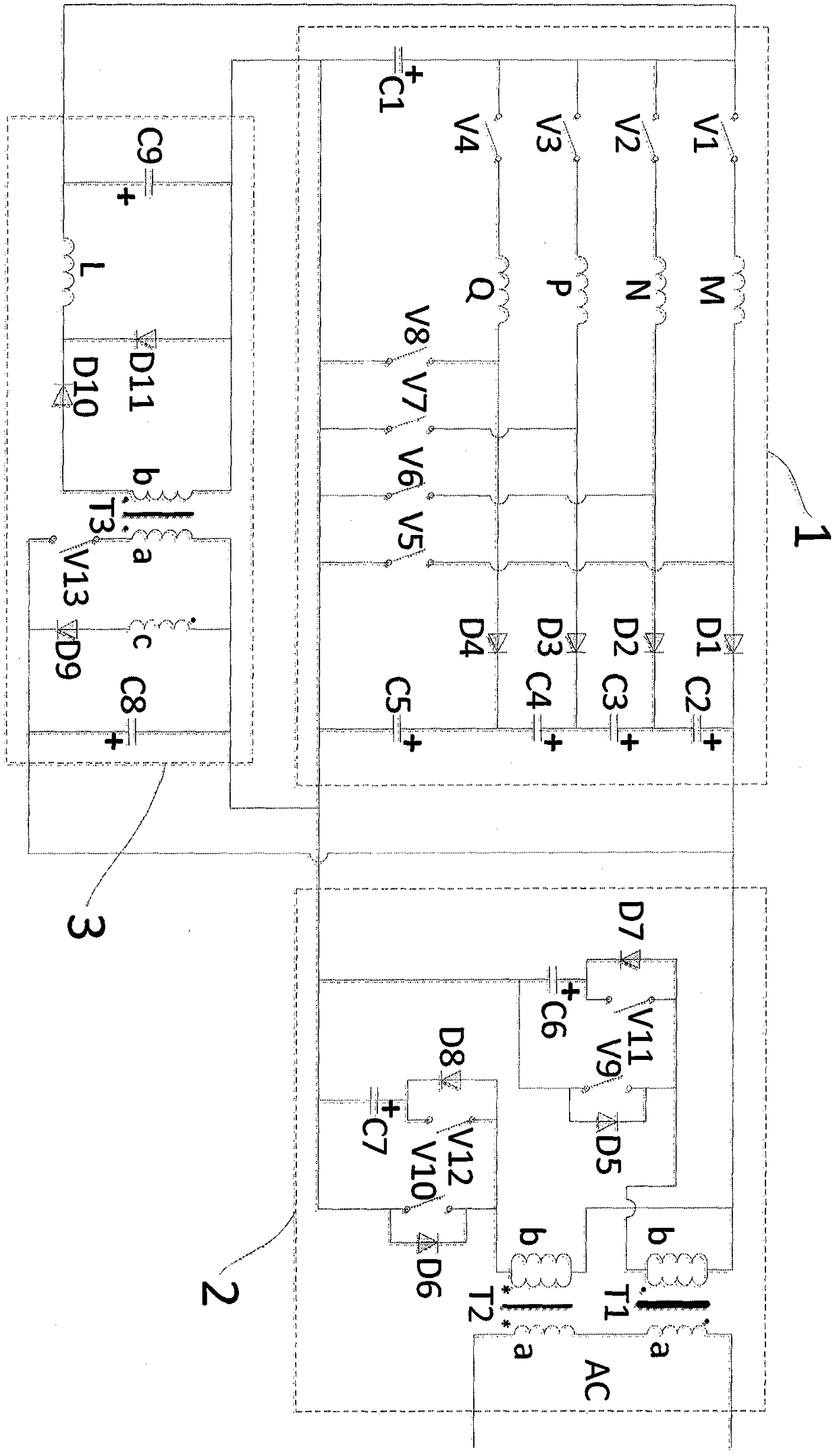 High-voltage DC set conversion system of switch reluctance power generator