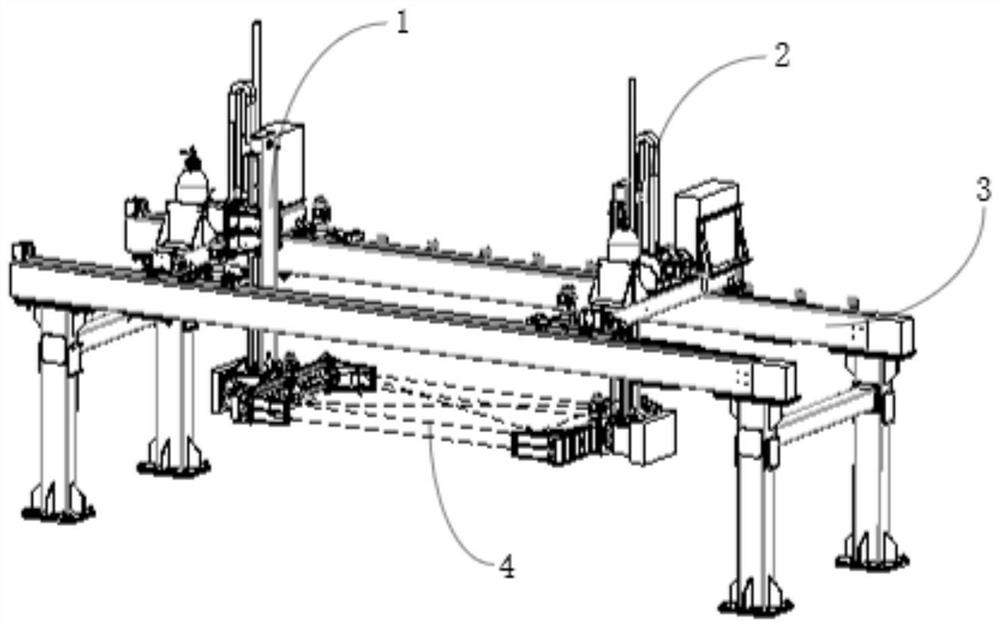 Double-arm clamping and overturning device