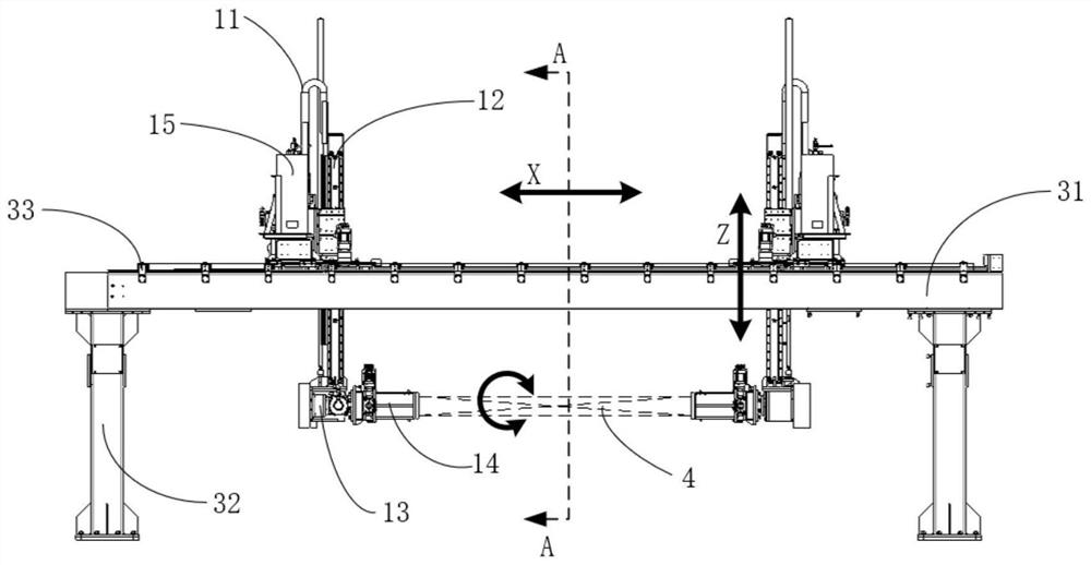 Double-arm clamping and overturning device