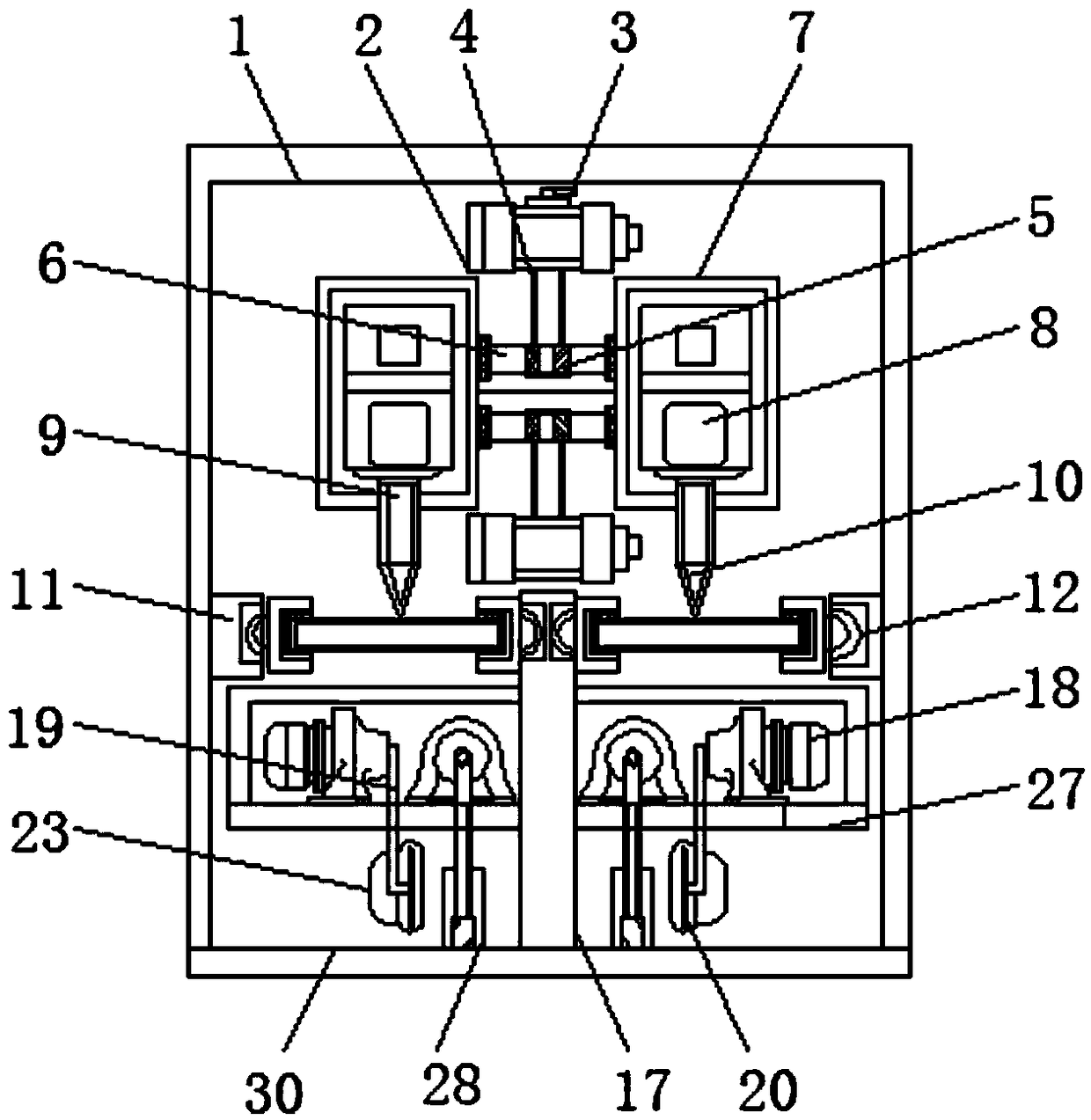 Edge cutting and polishing device for tempered glass production