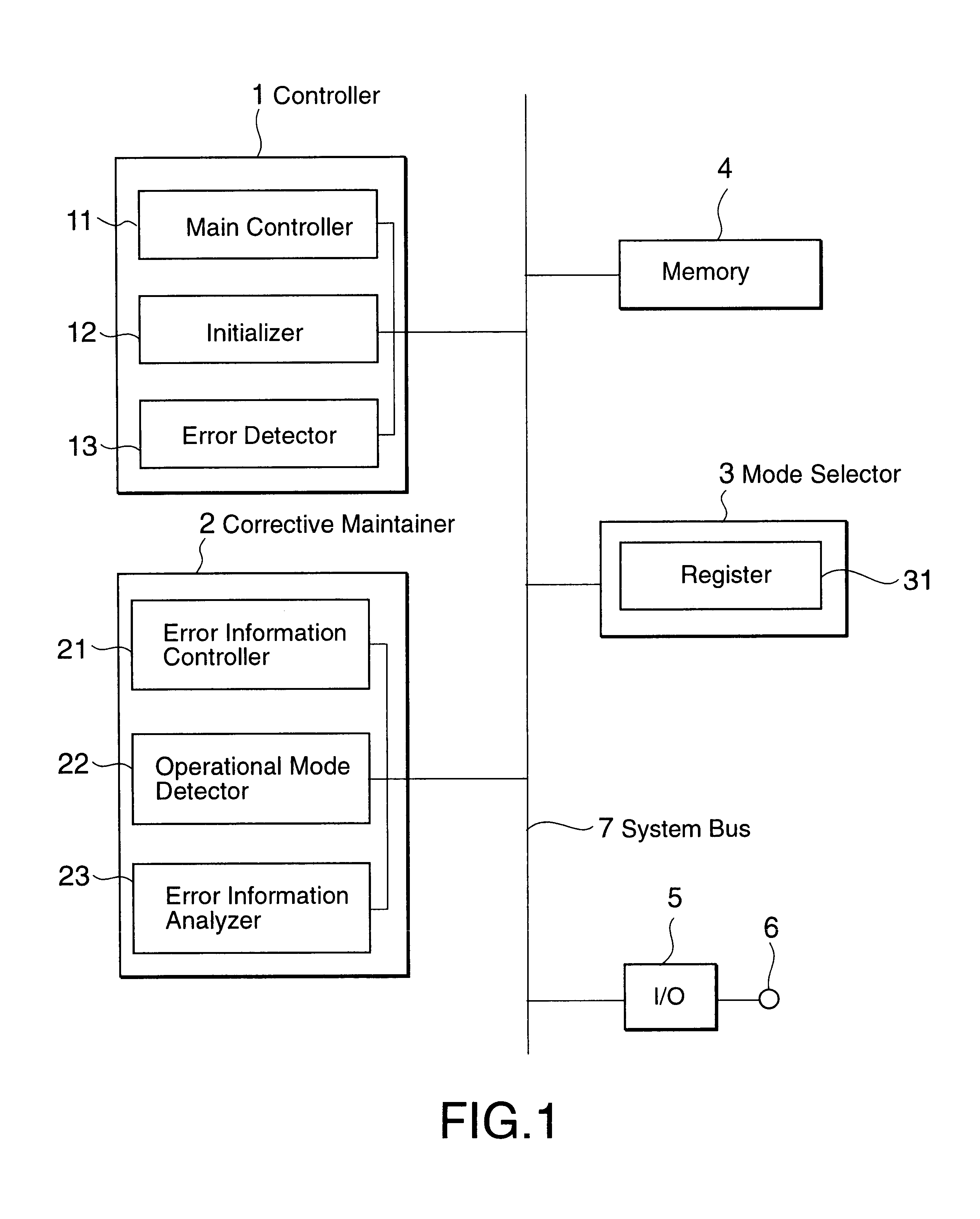 Terminal with corrective maintenance in accordance with selected mode