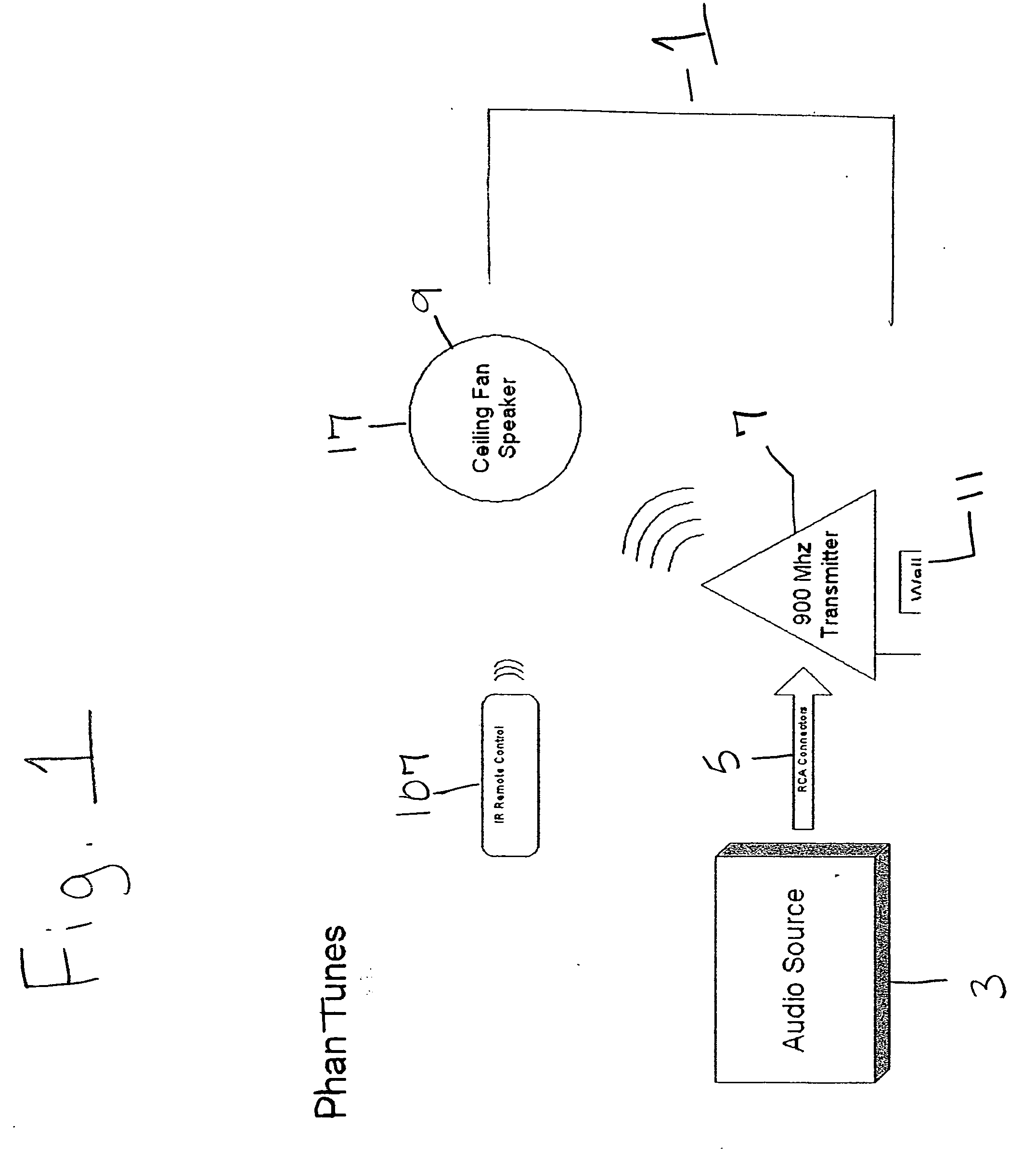 Wireless speaker system for use with ceiling fans